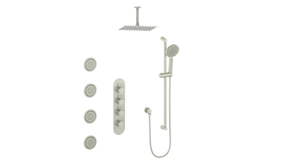 Vogt Worgl 3/4" High-Flow TH Shower Kit with Body Jets and 6" Ceiling Arm CC