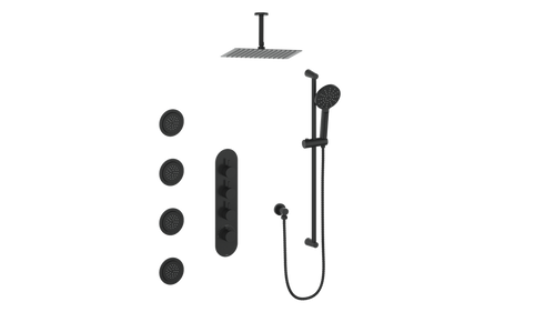 Vogt Worgl 3/4" High-Flow TH Shower Kit with Body Jets and 6" Ceiling Arm CC