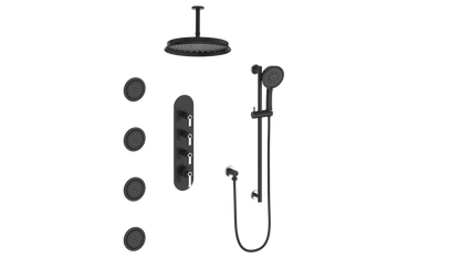 ZEHN 3/4" HIGH-FLOW TH SHOWER KIT WITH BODY JETS AND 6" CEILING ARM