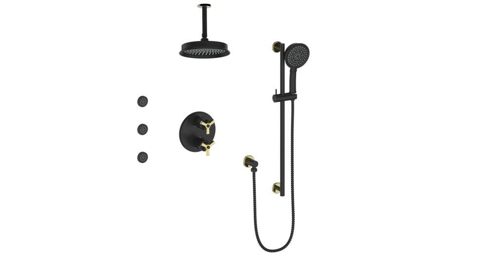 Vogt ZEHN 3-WAY TH SHOWER KIT WITH BODY JETS AND 6" CEILING ARM