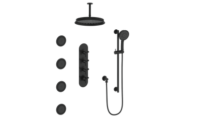 ZEHN 3/4" HIGH-FLOW TH SHOWER KIT WITH BODY JETS AND 6" CEILING ARM