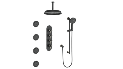 ZEHN 3/4" HIGH-FLOW TH SHOWER KIT WITH BODY JETS AND 6" CEILING ARM