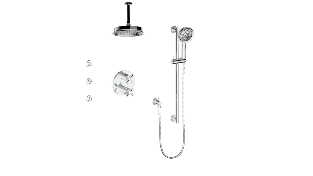 Vogt ZEHN 3-WAY TH SHOWER KIT WITH BODY JETS AND 6" CEILING ARM
