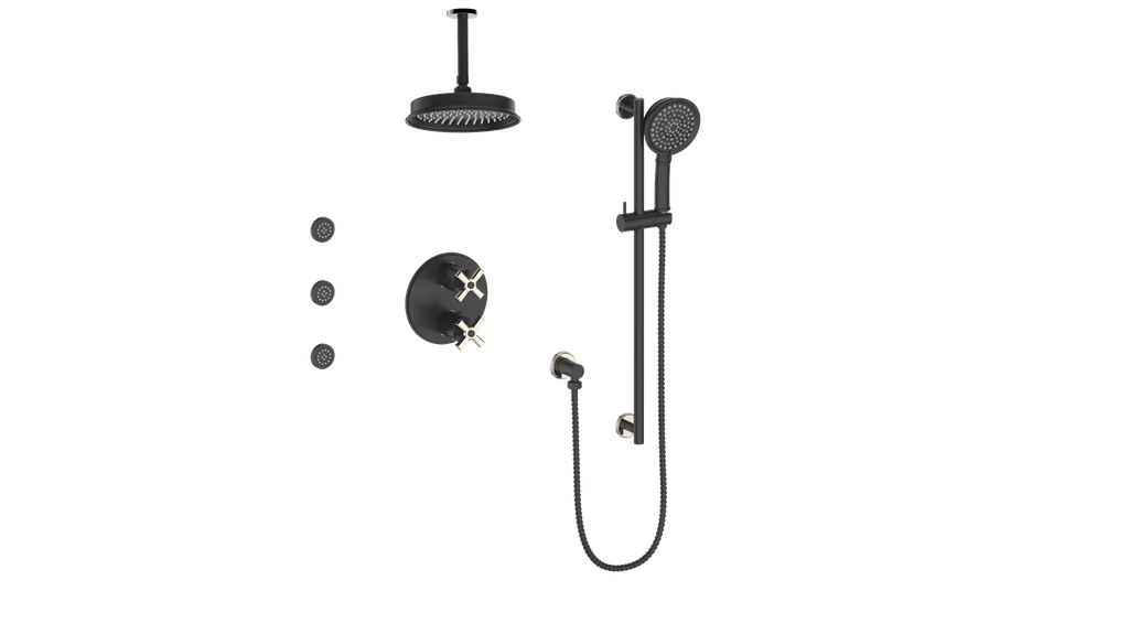 Vogt ZEHN 3-WAY TH SHOWER KIT WITH BODY JETS AND 6" CEILING ARM