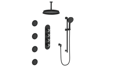 ZEHN 3/4" HIGH-FLOW TH SHOWER KIT WITH BODY JETS AND 6" CEILING ARM