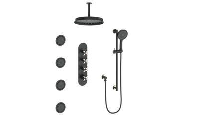 ZEHN 3/4" HIGH-FLOW TH SHOWER KIT WITH BODY JETS AND 6" CEILING ARM