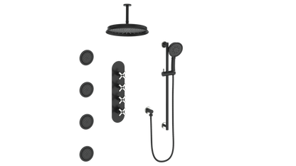 ZEHN 3/4" HIGH-FLOW TH SHOWER KIT WITH BODY JETS AND 6" CEILING ARM
