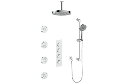 Vogt MOND 3/4" HIGH-FLOW TH SHOWER KIT WITH BODY JETS AND 6" CEILING ARM
