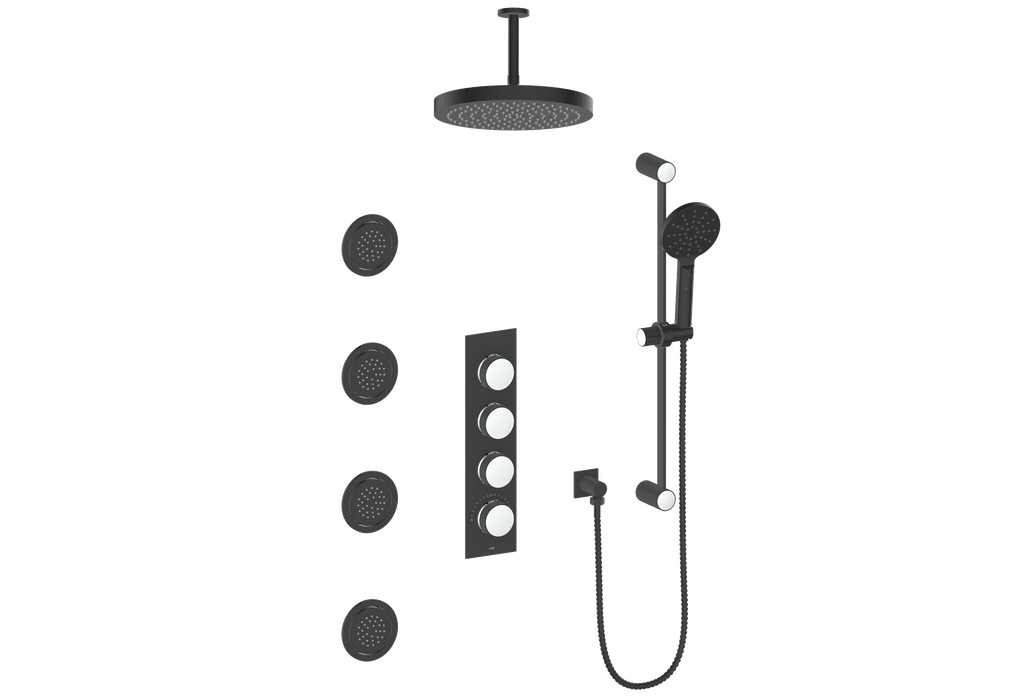 Vogt MOND 3/4" HIGH-FLOW TH SHOWER KIT WITH BODY JETS AND 6" CEILING ARM