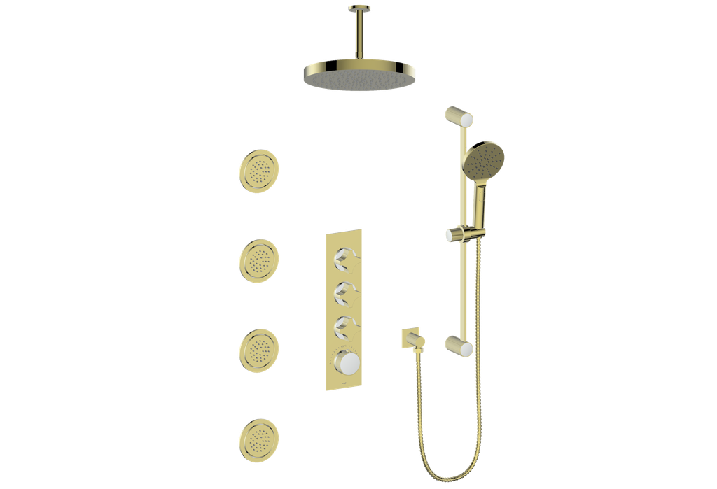 Vogt MOND 3/4" HIGH-FLOW TH SHOWER KIT WITH BODY JETS AND 6" CEILING ARM