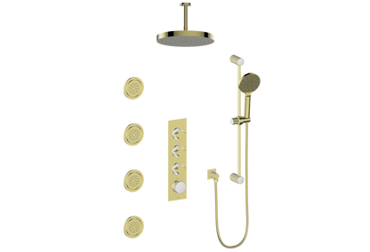 Vogt MOND 3/4" HIGH-FLOW TH SHOWER KIT WITH BODY JETS AND 6" CEILING ARM