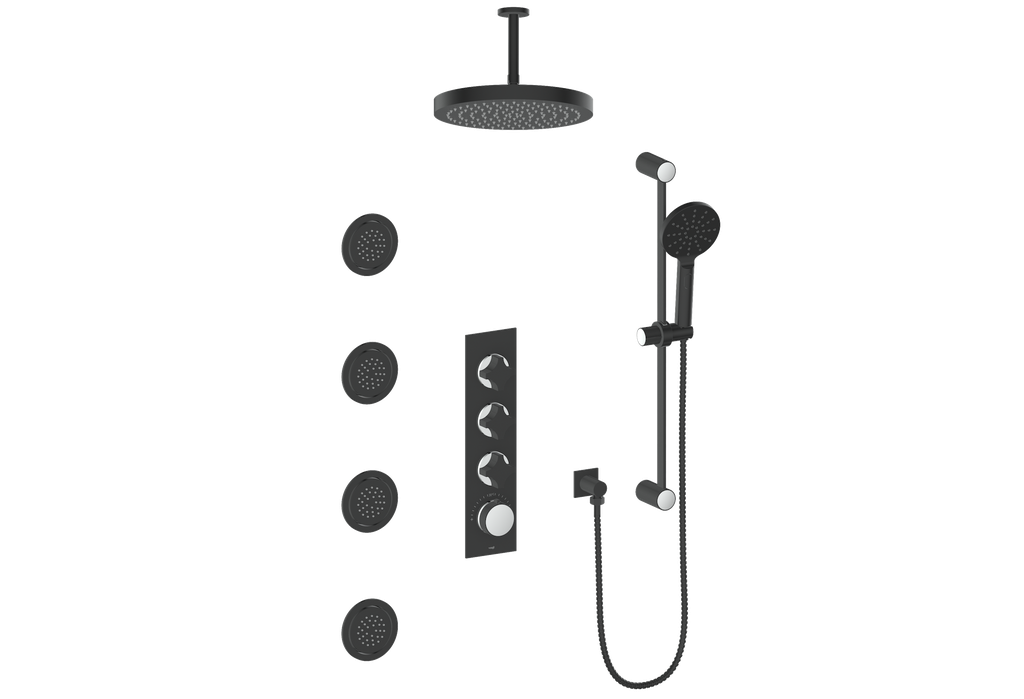 Vogt MOND 3/4" HIGH-FLOW TH SHOWER KIT WITH BODY JETS AND 6" CEILING ARM
