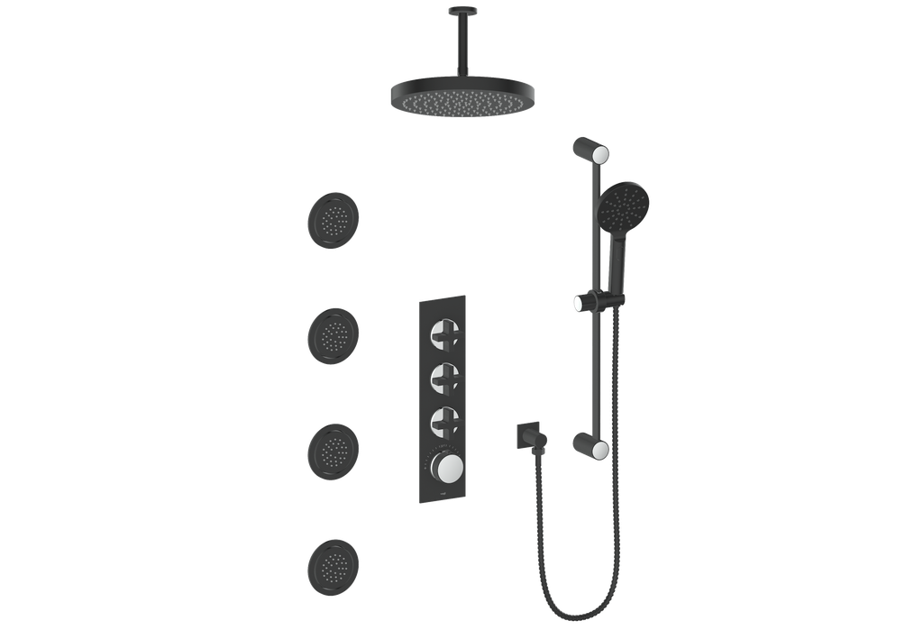 Vogt MOND 3/4" HIGH-FLOW TH SHOWER KIT WITH BODY JETS AND 6" CEILING ARM