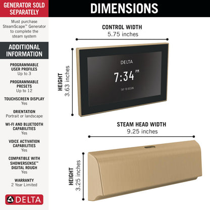 Delta Steamscape Deluxe System Unilateral Digital Steam Package