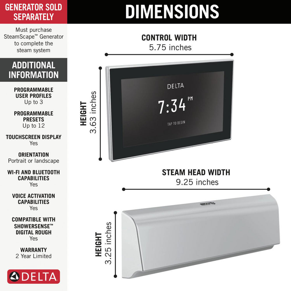 Delta Steamscape Deluxe System Unilateral Digital Steam Package