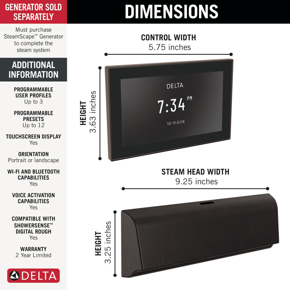 Delta Steamscape Deluxe System Unilateral Digital Steam Package