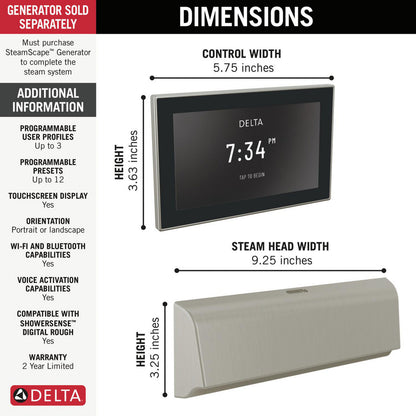Delta Steamscape Deluxe System Unilateral Digital Steam Package