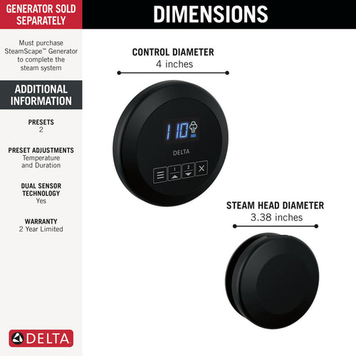 Delta Steamscape Classic System Round Steam Package
