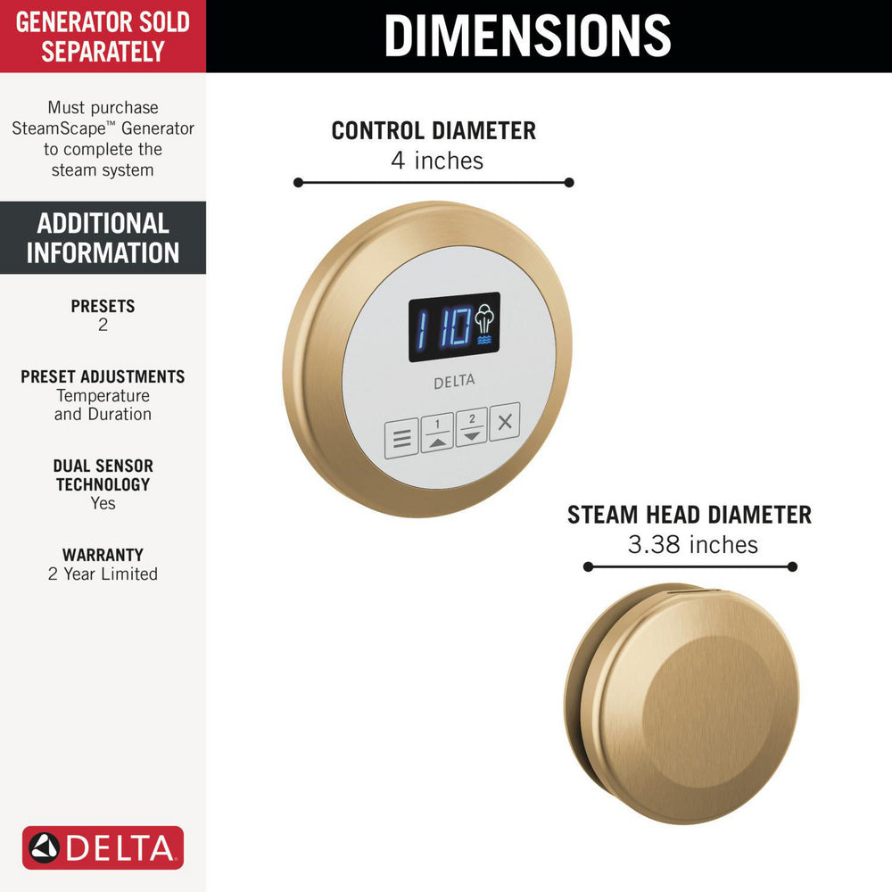 Delta Steamscape Classic System Round Steam Package