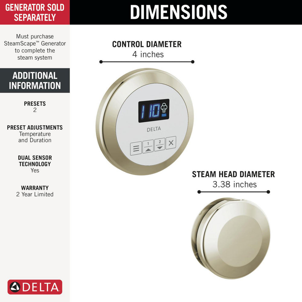 Delta Steamscape Classic System Round Steam Package