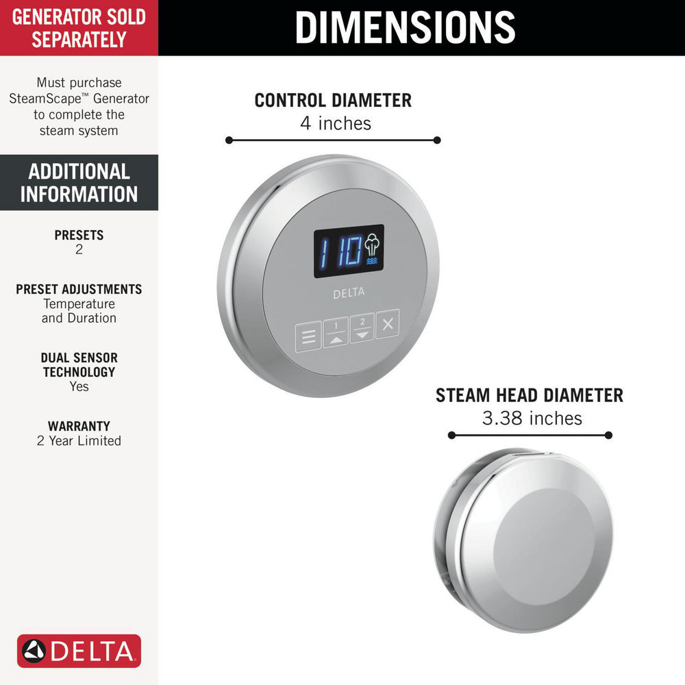 Delta Steamscape Classic System Round Steam Package