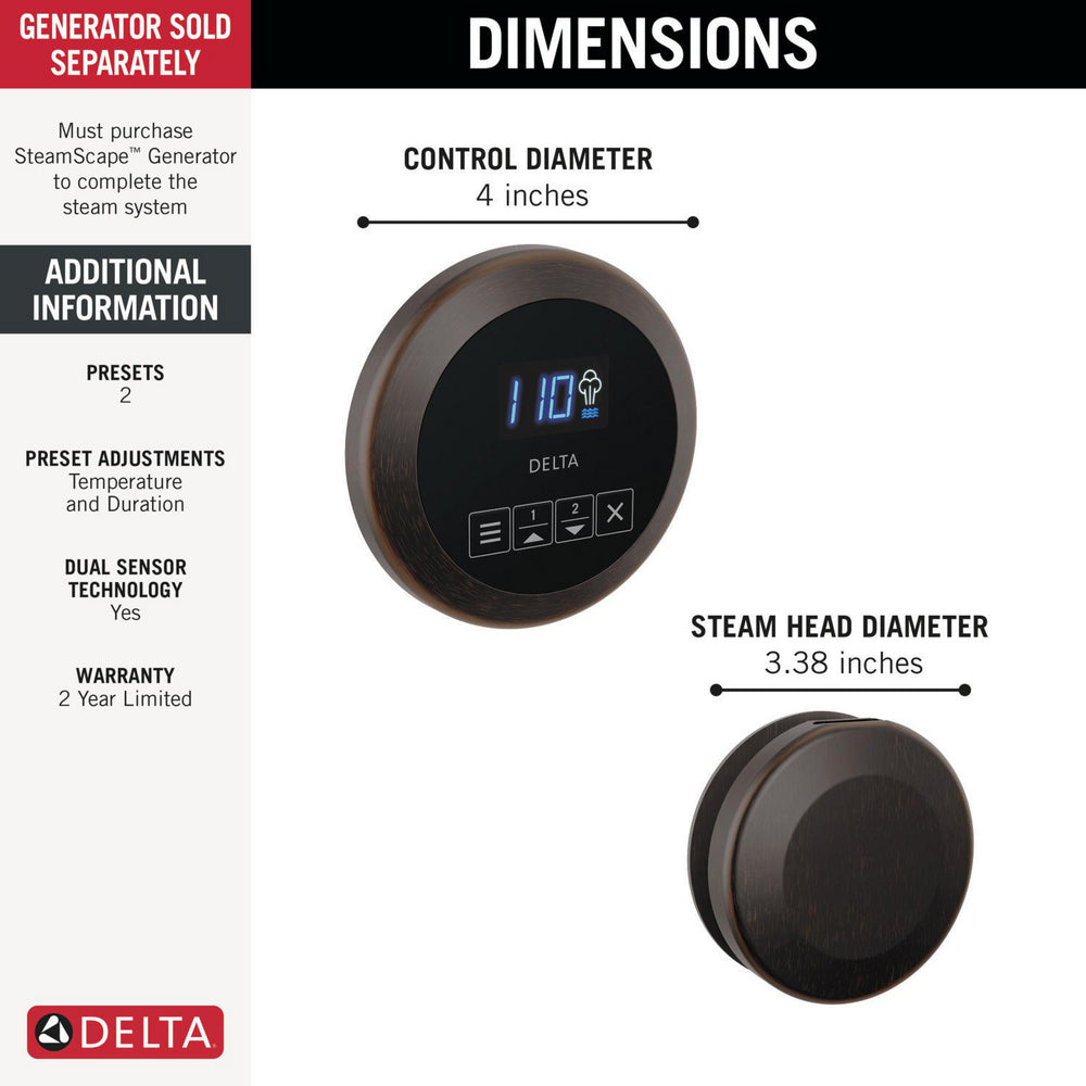 Delta Steamscape Classic System Round Steam Package