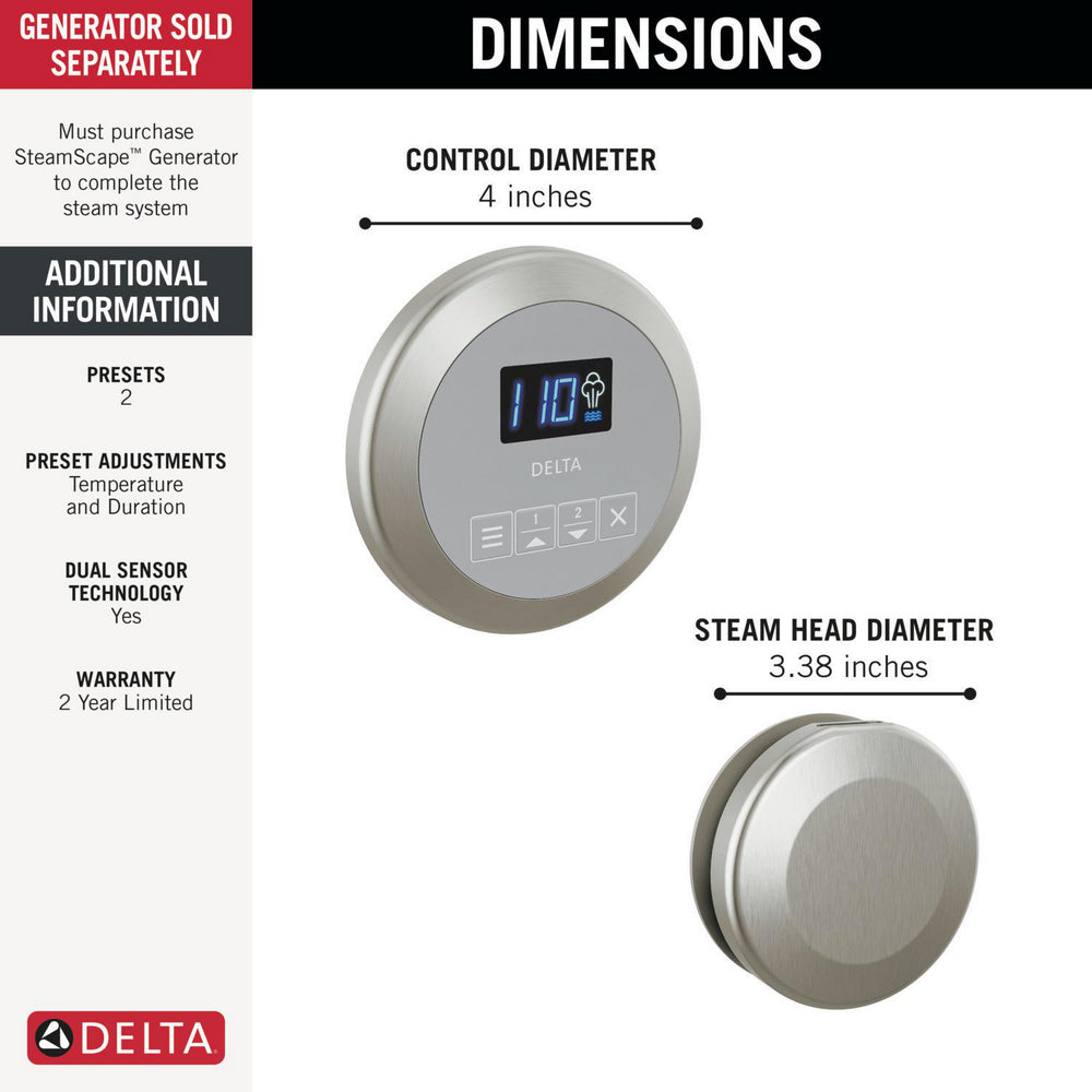 Delta Steamscape Classic System Round Steam Package