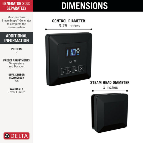 Delta Steamscape Classic System Square Steam Package