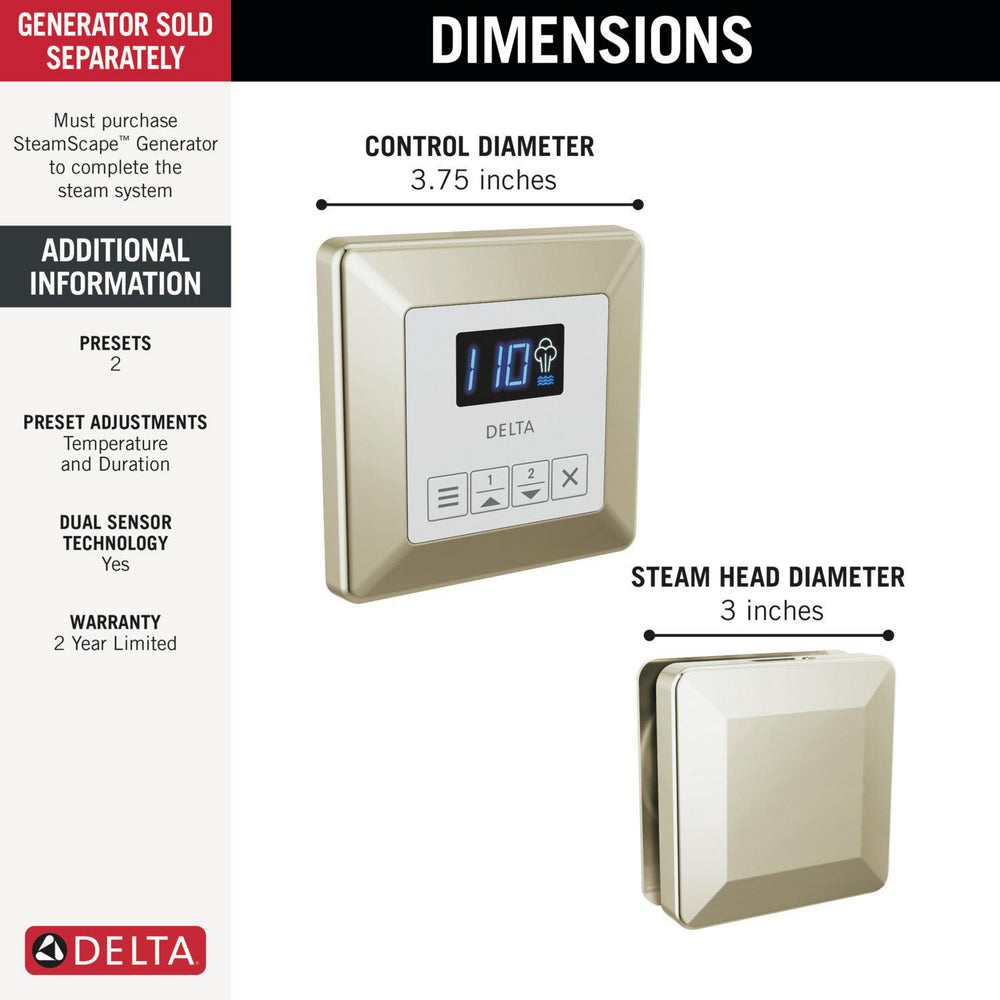 Delta Steamscape Classic System Square Steam Package