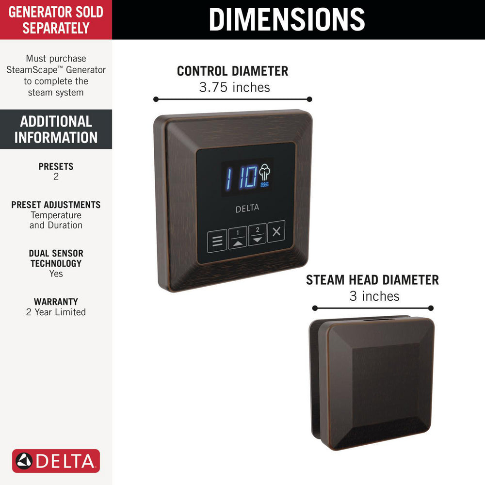Delta Steamscape Classic System Square Steam Package