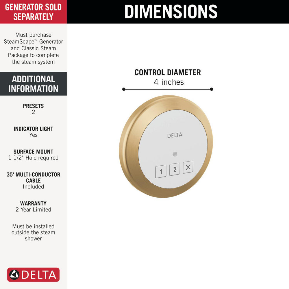 Delta Steamscape Classic System Round Exterior Steam Control