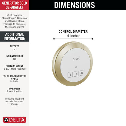 Delta Steamscape Classic System Round Exterior Steam Control