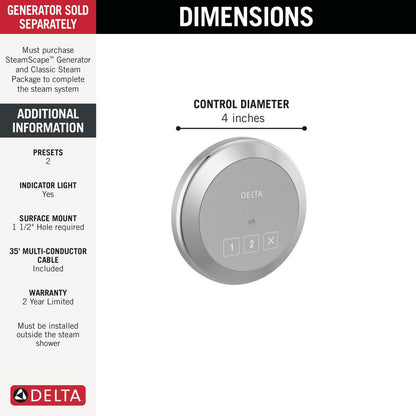 Delta Steamscape Classic System Round Exterior Steam Control