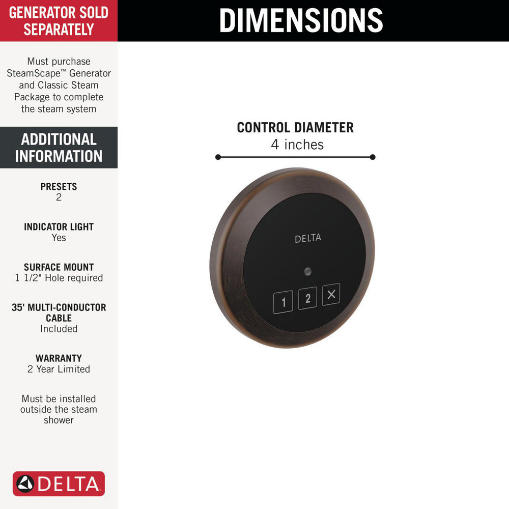 Delta Steamscape Classic System Round Exterior Steam Control