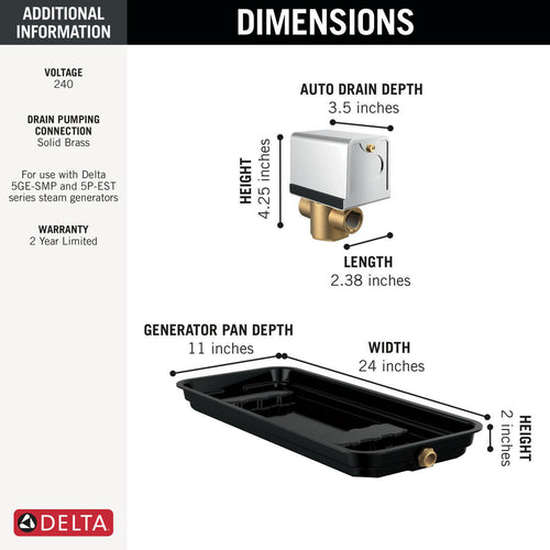 Generator Pan and Auto Drain - 240v