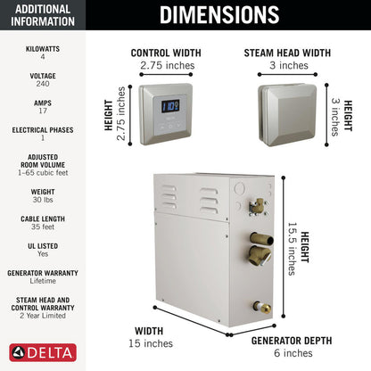 Delta Simplesteam Kit Simplesteam Kit - 4Kw