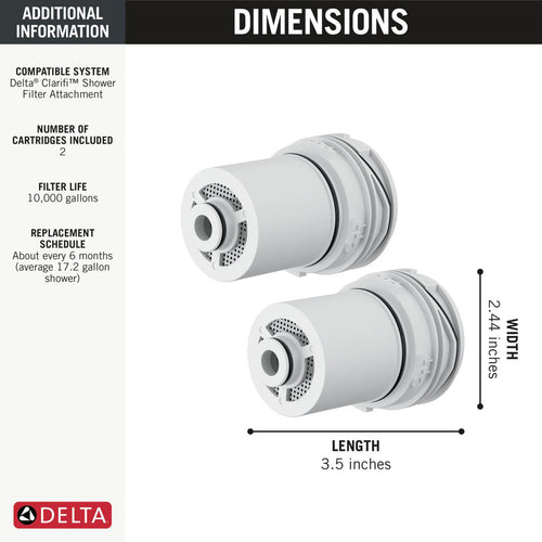 Delta Shower Filter Replacement Cartridge 2 Pack