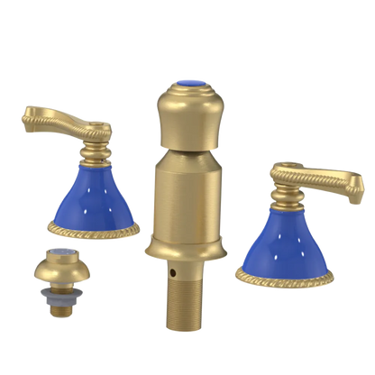 Rubinet Bidet Fitting with Spray, Diverter, and Vacum Breaker (Less Drain) Satin Brass