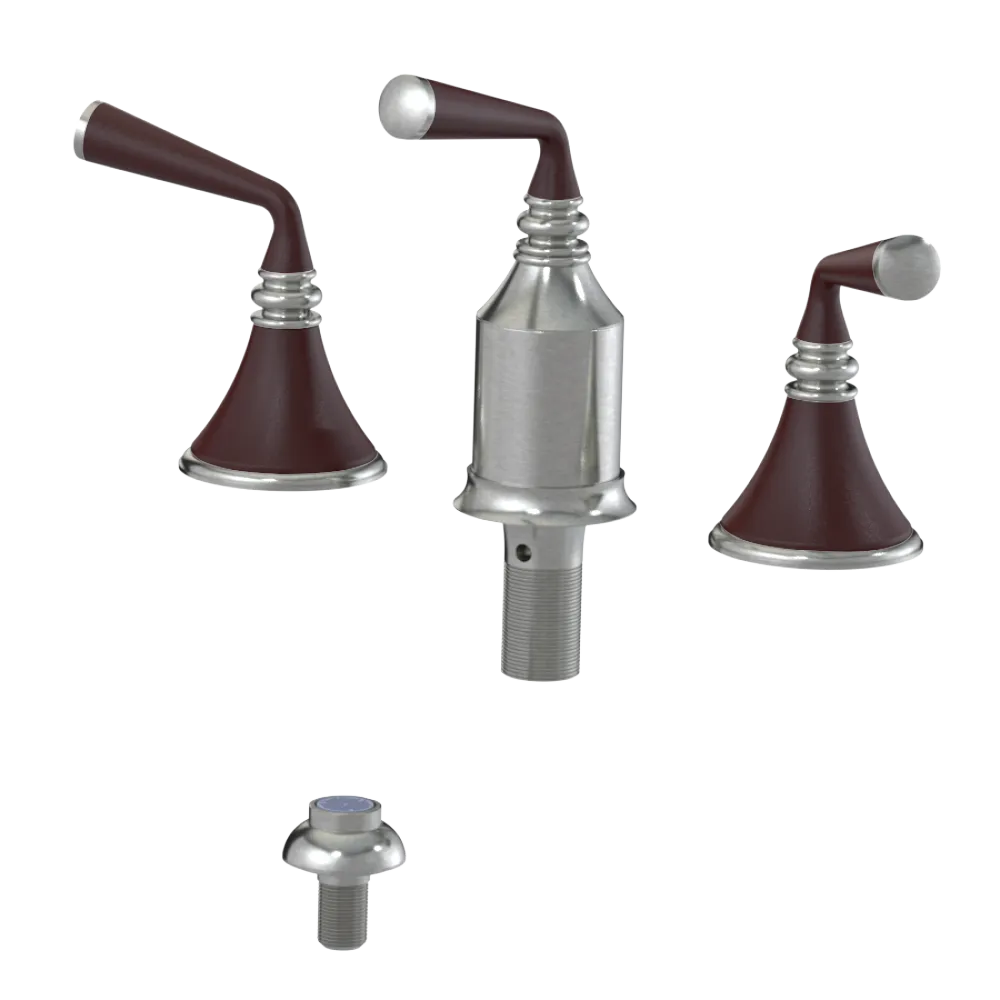 Rubinet Bidet Fitting with Spray, Diverter, and Vacum Breaker (Less Drain) Satin Nickel