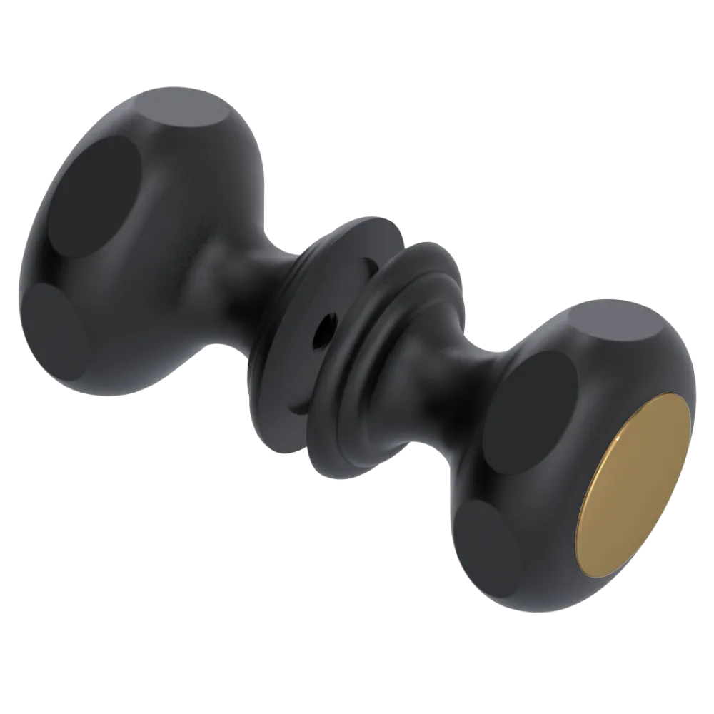 Rubinet Shower Door Knob (set) Matt Black