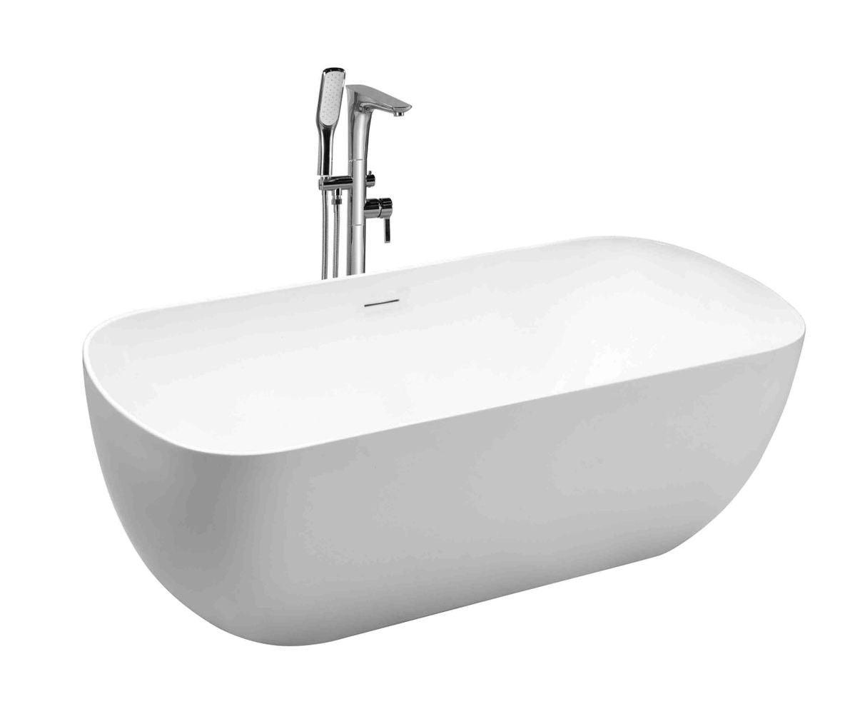 Marina Matte White 67" x 32" Freestanding Bathtub - FBM6732