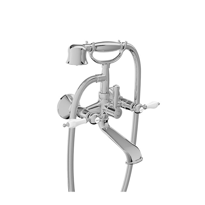Baril Wall-mounted tub faucet with hand shower