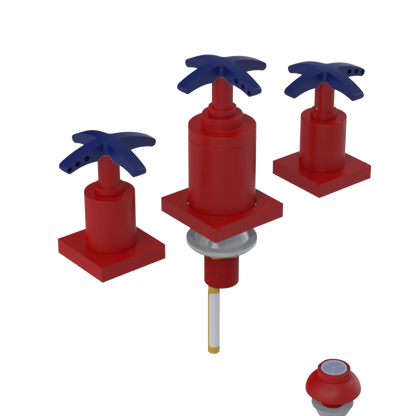 Rubinet Bidet Fitting with Spray, Diverter, and Vacuum Breaker (less drain) Maroon