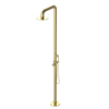 Rubinet Pressure Balance Outdoor Shower with Hand Held Shower & 10" Shower Head - 304 Stainless Steel Satin Gold