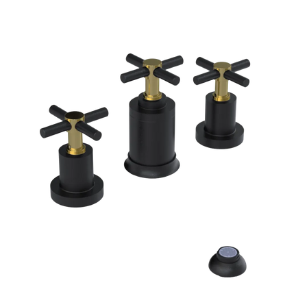 Rubinet Bidet Fitting with Spray, Diverter, and Vacuum Breaker (less drain) Matt Black