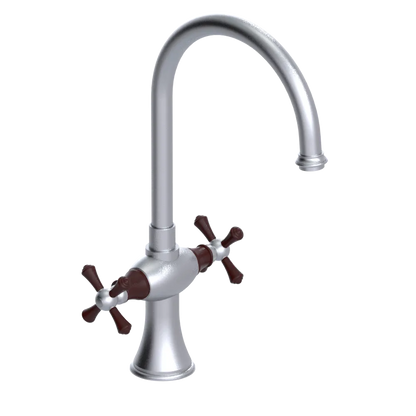 Rubinet Two Handle Single Hole Kitchen Set Satin Chrome