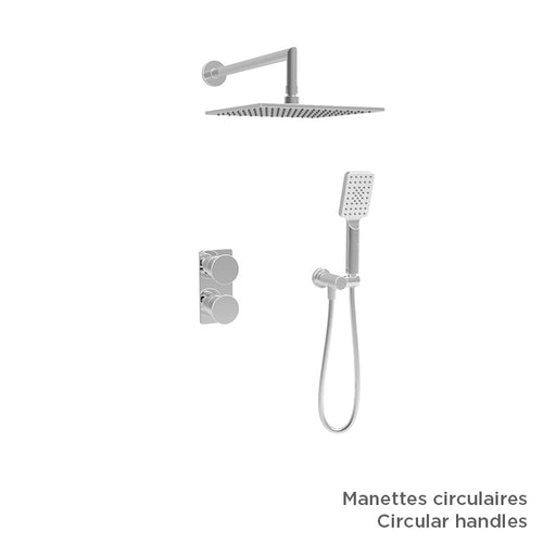 Baril Complete thermostatic pressure balanced shower kit without handle