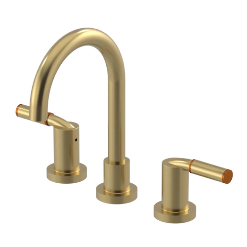Rubinet Widespread Lav set (less drain) Satin Brass