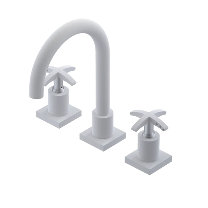 Rubinet Widespread Lav. Set. (less drain) Matt White