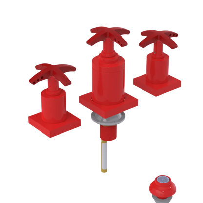 Rubinet Bidet Fitting with Spray, Diverter, and Vacuum Breaker (less drain) Red